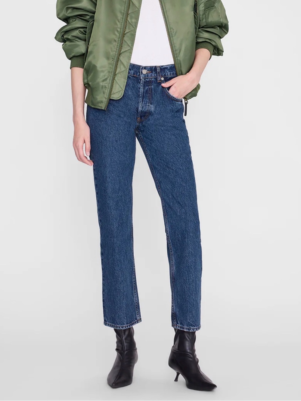 Kate High-Rise Slim Straight Denim Jeans in Clean Indigo - Picture 2 of 7